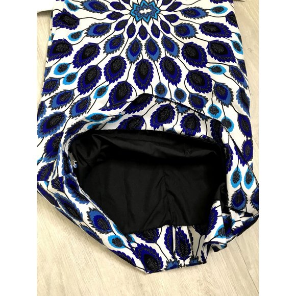 Chic Blue and White Patterned Mini Dress - Picture 11 of 12